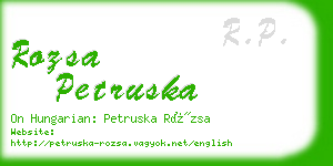rozsa petruska business card